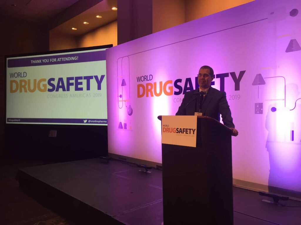 Dr. Omar Aimer presenting in World Drug Safety Congress 2019